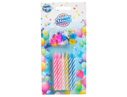 Свечи в торт &quot;Спираль&quot;, 6.5х0.5 см, 12 шт