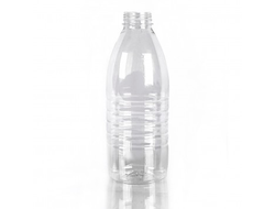 Бутылка ПЭТ 1 литр прозрачная с крышкой (64шт.) Широкое горло