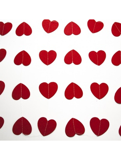 Гирлянда-подвеска Сердце, Красный, 200 см, 1 шт.