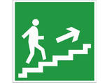Знак E15 «Направление к эвакуационному выходу по лестнице вверх»