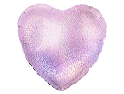 Фольгированный шар - Сердце 18" Розовая голограмма