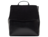Кожаный женский рюкзак-трансформер чёрный