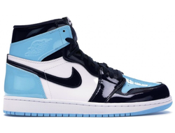 Nike Air Jordan Retro 1 Mid High (голубые с белым)