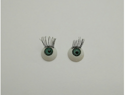 Глазки с ресничками, размер 10 мм, пара