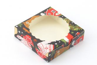 Коробка на 1 печенье 11,5*11,5*3 см (тип: &quot;Ракушка&quot;), Рождество