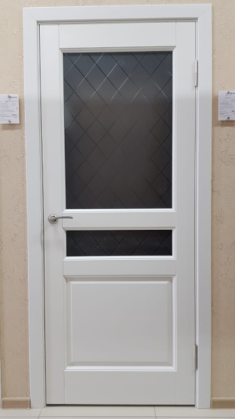 Межкомнатная дверь "Гармония" эмаль белая (стекло)