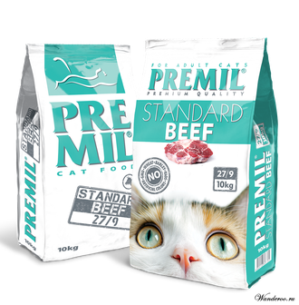 Premil Standart Премил Стандарт корм для кошек, с говядиной, профилактика МКБ 1.5 кг