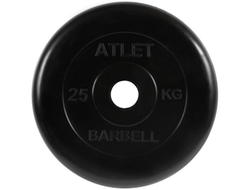 Диск обрезиненный Barbell Atlet, d=51мм, вес 25 кг
