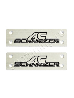 Комплект шильдиков на коврики AC Schnitzer для тюнинга BMW E39, алюминиевые, 2 шт