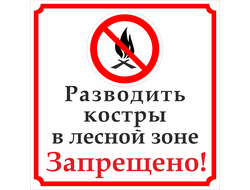 Знак &quot;Разводить костры в лесной зоне запрещено!&quot;