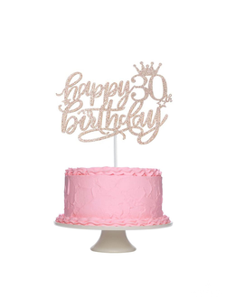 Топпер "Happy 30th birthday", розовый