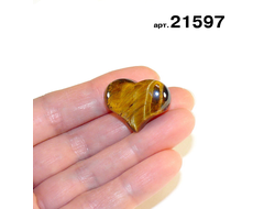 Тигровый глаз натуральный (сердце) арт.21597: 8,2г - 20*25*12мм