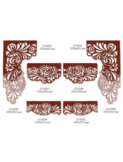 Ажурный модульный ламбрекен под хохлому по оптовым ценам на складе "Антик" в Воронеже