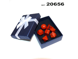 Платоновы тела из красной яшмы (набор) арт.20656: в подароч.упаковке - 68,8г