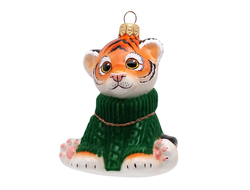 стеклянная игрушка тигренок в свитере символ года
