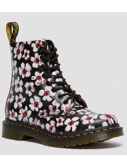 Dr Martens ботинки 1460 Pascal с цветами черные