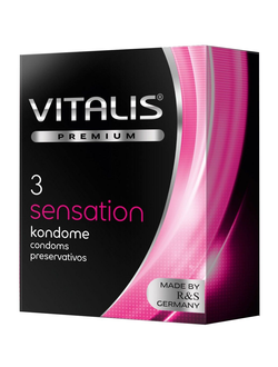 Презервативы с пупырышками и кольцами VITALIS PREMIUM sensation - 3 шт. Производитель: R&S GmbH, Германия