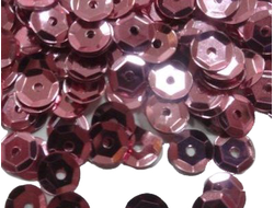 Пайетки круглые темно-розовые, 6 мм, цена за пакет (10 г)
