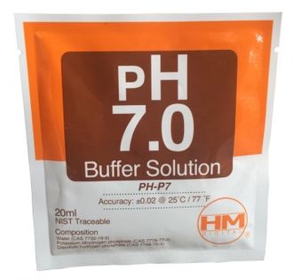 Калибровочный (буферный) раствор pH 7.0, 20 мл. Производство HM Digital (Южная Корея).