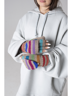 Перчатки женские зимние без пальцев цветные