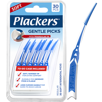 Силиконовые межзубные ершики Gentle Picks, Plackers, 30 шт.