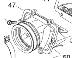 Патрубок впускной оригинальный BRP 420867240 для BRP LYNX/Ski-Doo 600 HO SDI (2004-2009)