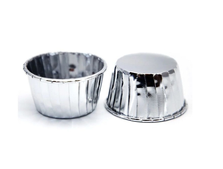 Форма бумажная МАФФИН Серебро (закрученный край) d 50*40 мм, 1 штука