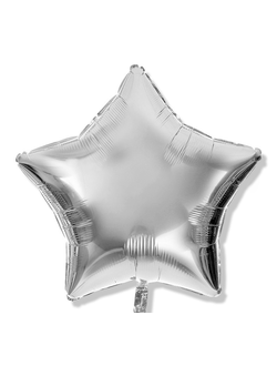 Фольгированный шар - Звезда 18" Серебристая металлик