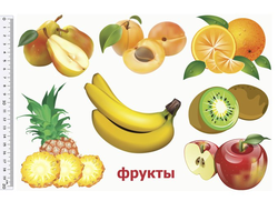 Фетр с рисунком "Фрукты+банан"