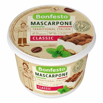 Сыр мягкий «Маскарпоне» с массовой долей жира в сухом веществе 78%, 500 г, (Bonfesto)