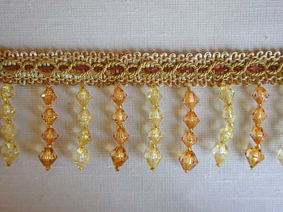 Арт. 535553. Тесьма со стеклярусными подвесками для декорирования портьер и домашнего текстиля