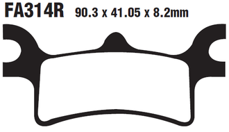 Тормозные колодки EBC FA314R для Polaris Sportsman 500\800 (задние) (FA314) (2201871,  2202414, 1910683, 2203451)