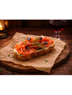 Брускетта с семгой и творожным сыром