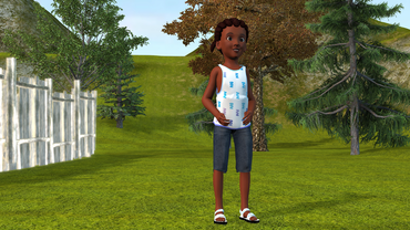 3D модель африканского мальчика