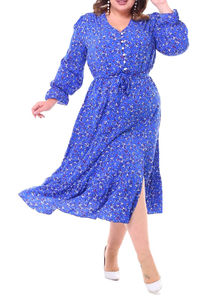 Элегантное платье-рубашка  Арт. 18121-6986 (Цвет голубой) Размеры 50-64