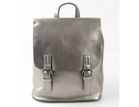 Кожаный женский рюкзак-трансформер Belts серебряный