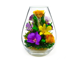 Композиция из роз и орхидей, FMM3 / Цветы в стекле / Подарок к 8 марта