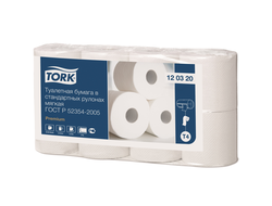 120320 Tork Premium Мягкая туалетная бумага  в стандартных рулонах T4 2 слоя белая