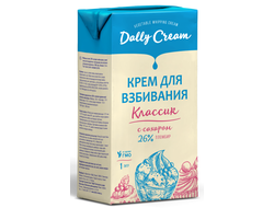 Крем на растительных маслах "Dally Cream", 26%, 1 л (Пломбир)