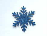 Снежинка из глиттерного фоамирана 5.5 см, цвет синий