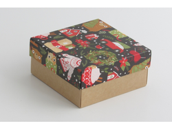 Коробка подарочная ВЫСОКАЯ 4П-В БЕЗ ОКНА (15*15 высота 7 см), Рождество