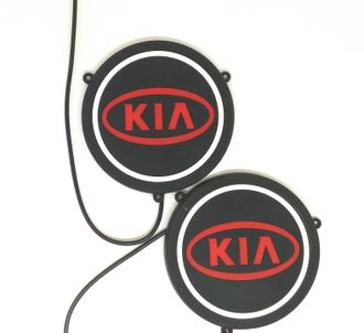 Огни ходовые с эмблемой Kia, 9,5см., 12V