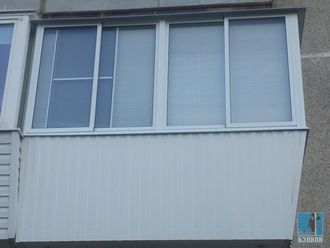 Остекление балкона (лоджии) Г-образная 3х1,5м и 1х1,5м с выносом