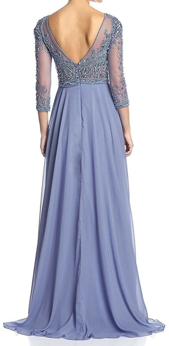 Голубое вечернее платье с рукавами "Terani Blue Stone" прокат Уфа