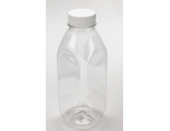 Бутылка ПЭТ 0,5 л квадратная прозрачная с крышкой широкое горло 38мм(уп. 100шт)