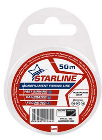Леска STARLINE монофильная  50м d-0,105мм, прозрачная