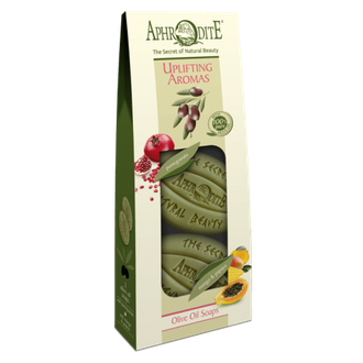 Набор мыла оливкового &quot;Бодрящие ароматы&quot;. 2 куска: с гранатом, с манго и папайей