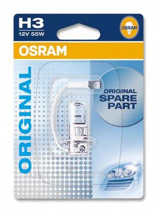 Лампа галогенная Osram стандарт H3 12V (55W)  в блистере 1 шт.