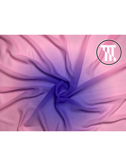 Шифон градиент, цв. Темная лаванда + Розовый (R=37см)