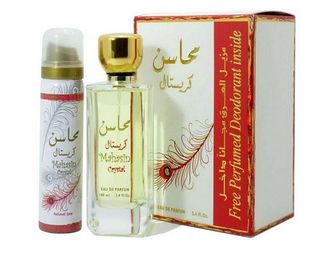 Парфюм Mahasin Crystal / Махасин Кристалл 100 мл и дезодорант от Lattafa Perfumes, аромат женский